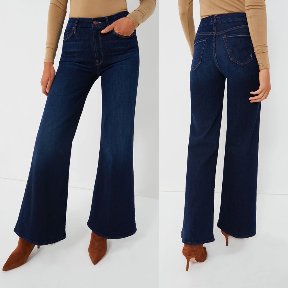 Mother The Hustler Roller Wide Leg Jeans in Sneak Off Limits 27